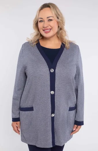 Maglione blu navy con filo argentato