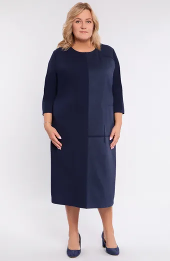 Abito in pelle scamosciata blu navy
