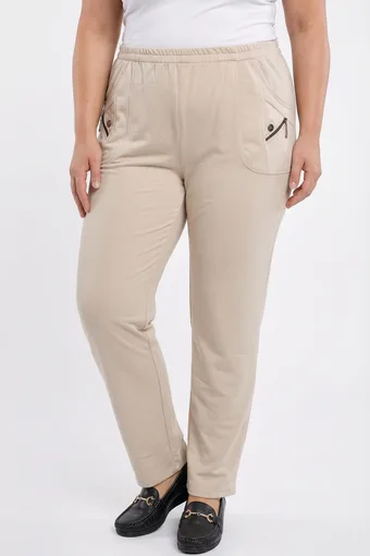 Pantaloni morbidi beige