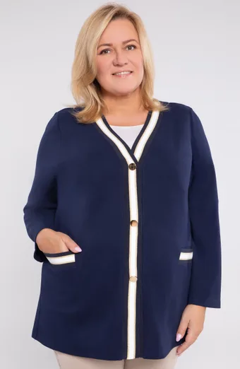 Maglione blu navy con strisce dorate