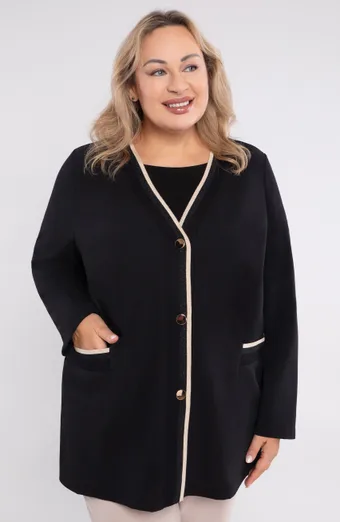 Maglione nero con strisce dorate