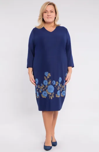 abito floreale blu navy