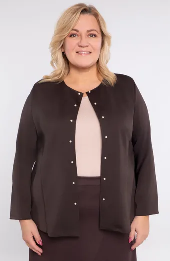 blazer marrone con perle