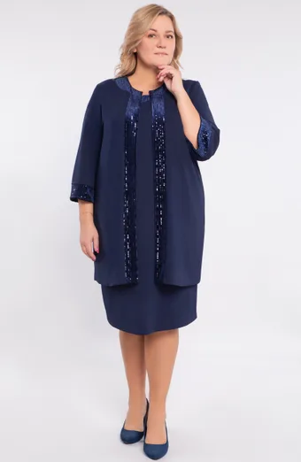coordinato blu navy con paillettes