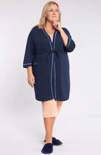 accappatoio in cotone blu navy