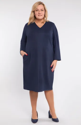 Abito in pelle scamosciata blu navy
