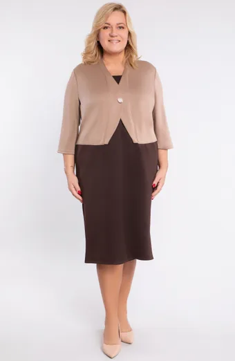Abito beige e marrone