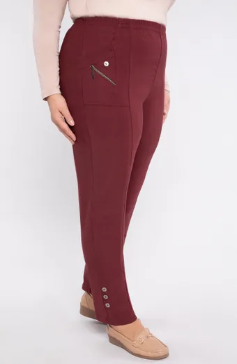 Pantaloni lunghi bordeaux con tasche