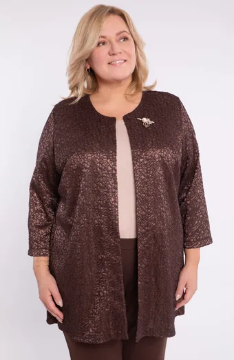 cardigan a ragnatela con spilla