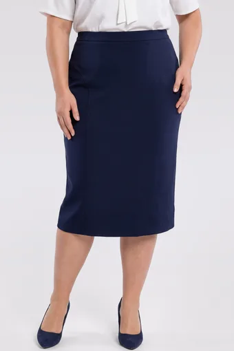Gonna classica blu navy con cuciture