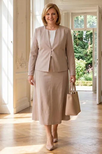 blazer di lino beige con tasche