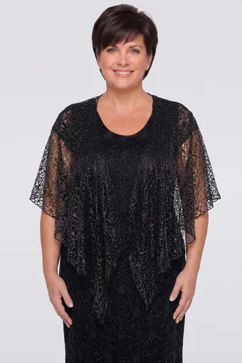bolero a ragnatela argento e nero
