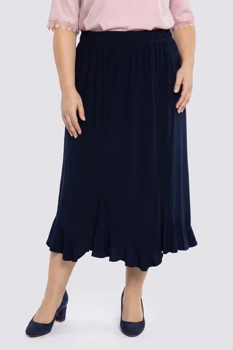 Gonna blu navy con volant