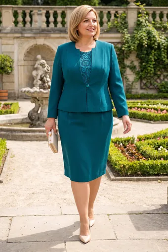 Completo a tre pezzi verde con baschina