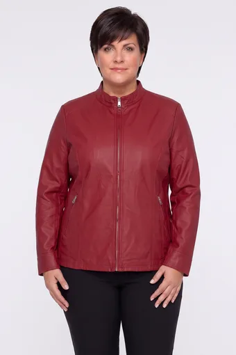 giacca in ecopelle color bordeaux