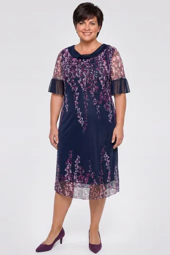 abito floreale blu navy