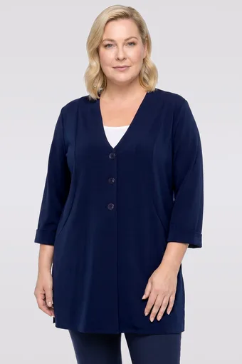 Giacca ampia blu navy chiaro con polsini