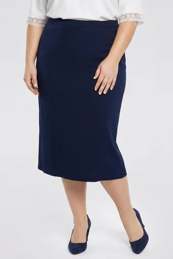 Gonna classica blu navy con cuciture