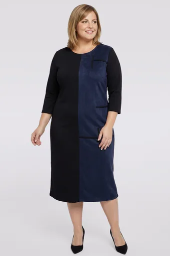 Abito in stile scamosciato blu navy