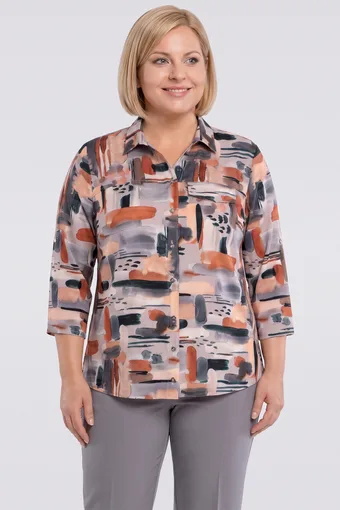 Camicia arancione a fantasia