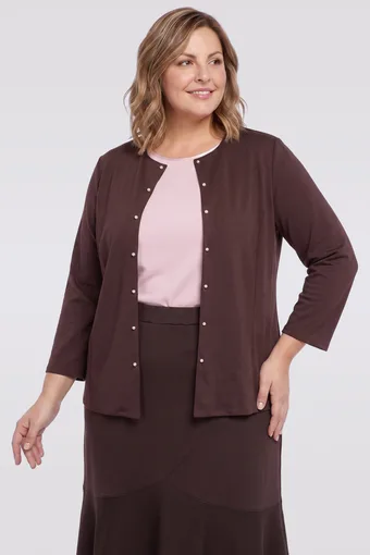 blazer marrone con perle