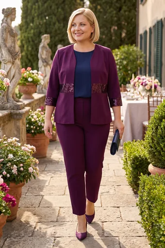 coordinato viola con paillettes