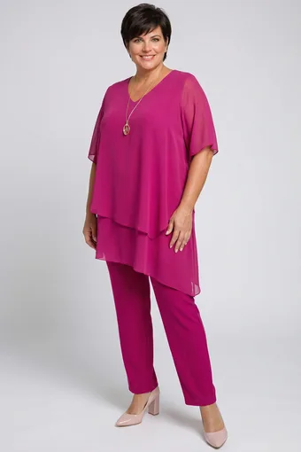 coordinato fucsia con collana