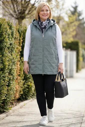 gilet color oliva con motivo in rilievo