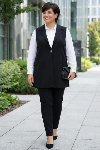 gilet nero con tasche