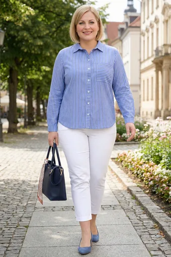 camicia a cinture blu