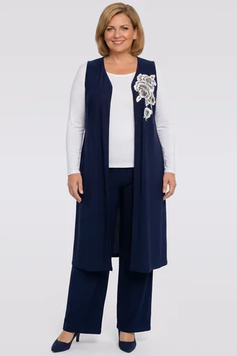 coordinato blu navy con rosa dorata