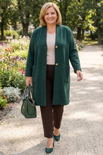maglione lungo verde scuro