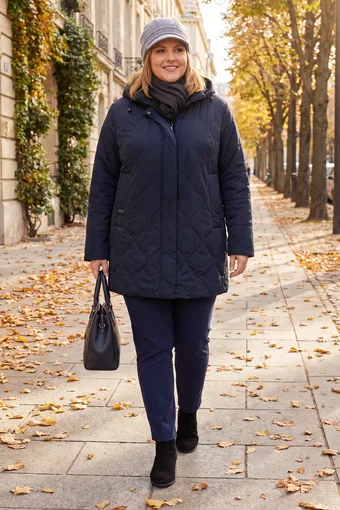 giacca blu navy con polsini