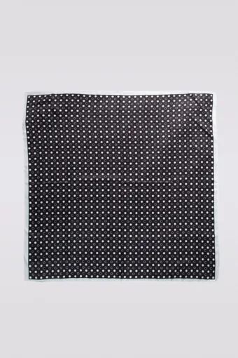 foulard nera con motivo a pois bianchi