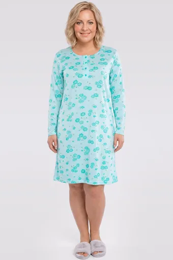 camicia da notte color menta con fiori verdi
