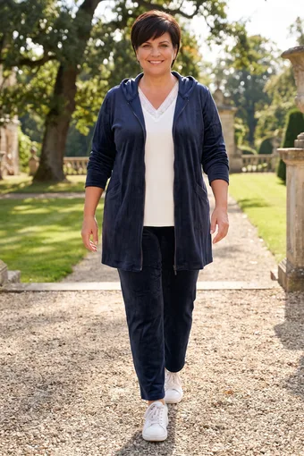 tuta in velluto blu navy