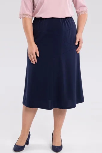 Gonna blu navy con cuciture