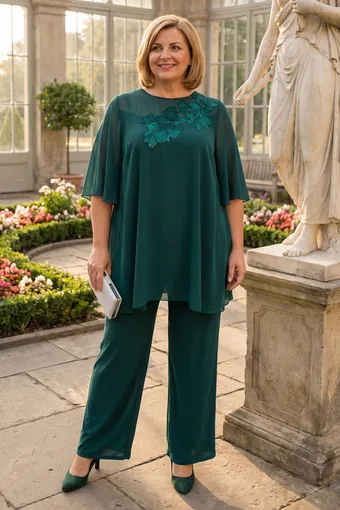 coordinato verde con applicazioni