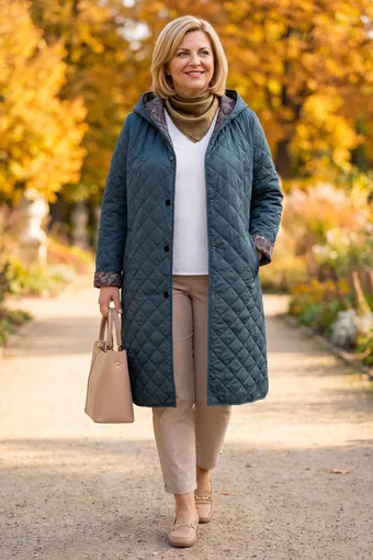 Cappotto con fodera fantasia beige
