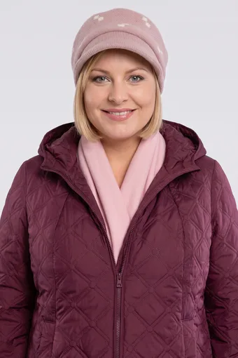 Cappello rosa chiaro con fantasia