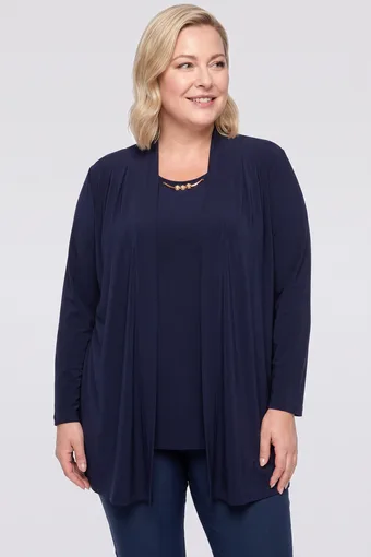 Tunica blu navy con cardigan