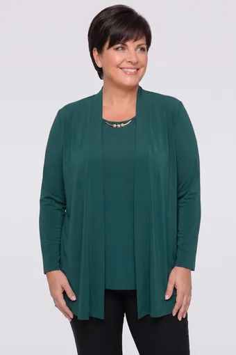 Tunica verde con cardigan