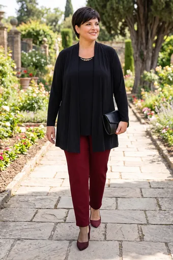 Tunica nera con cardigan