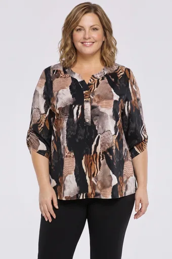 camicetta con stampa animalier