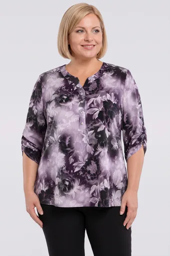 camicetta con fiori viola
