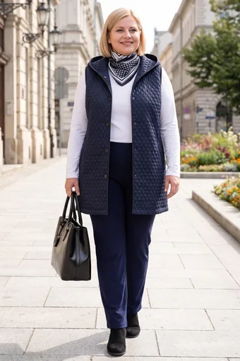 gilet trapuntato blu navy