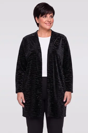 cardigan nero con motivi grigi
