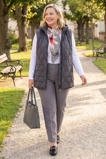 gilet grigio con motivo in rilievo