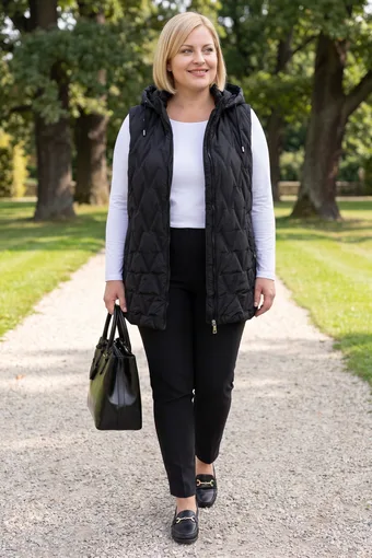gilet nero con motivo in rilievo