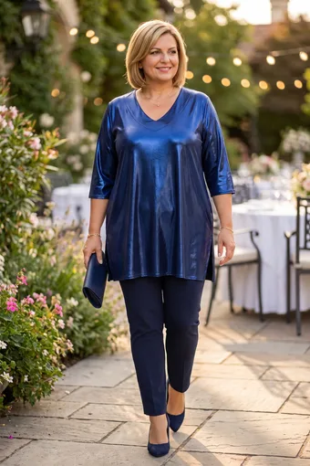 Tunica lucida blu navy